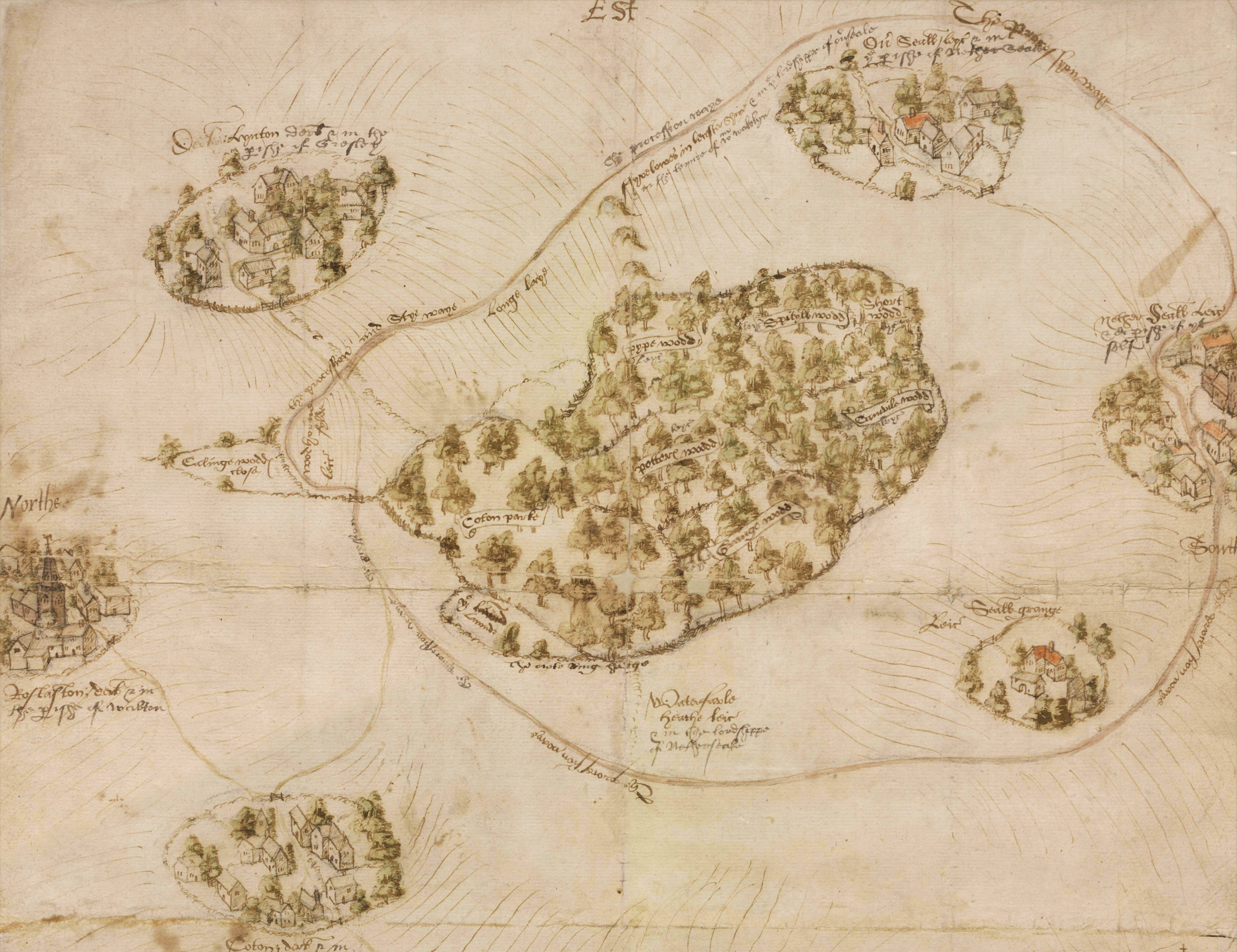 Map of Seale, 16th century (ref: D77/8/10)